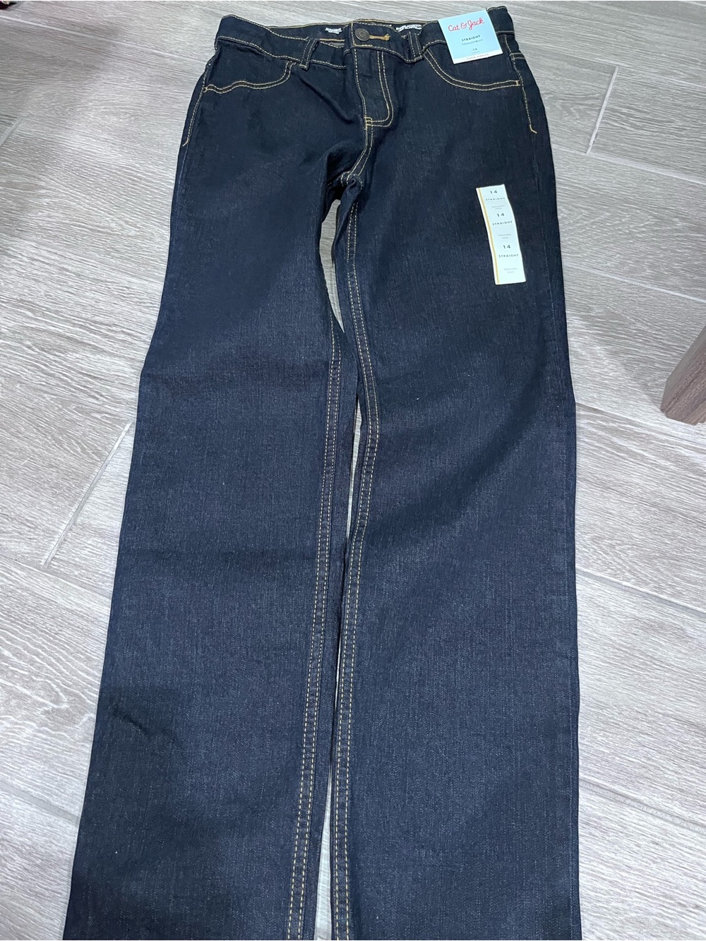 Girls Dark Blue Straight-Leg Jeans